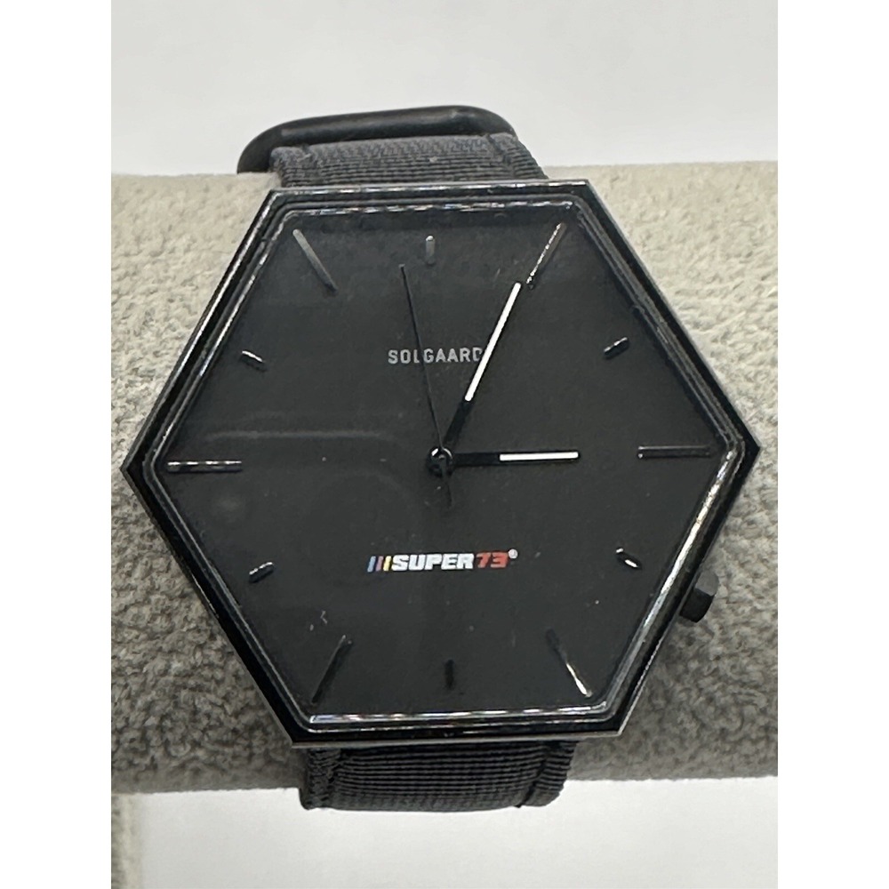 SOLGAARD x SUPER 73 Hex Watch #163 Black Dial Nylon Band New Battery
